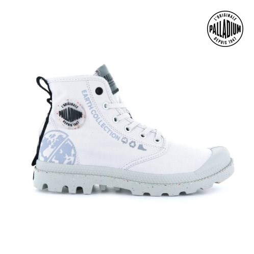 Palladium Pampa Organic Metro Men's Boots White | UK Q742-WLT